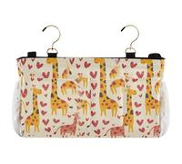 miaozhen - Mesita de noche con diseño de jirafas, corazones, mesilla de noche, bolsa de almacenamiento para recámara universitario, artículos esenciales, rieles de cama de hospital, organizador de