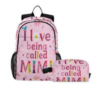 miaozhen Mochila con bolsa de almuerzo con diseño de gato graffiti Love Being Called Mimi Art Daisy Flower 18L/mochilas y lonchera para niños, de 8 a 10 años, mochilas con loncheras para ni?as