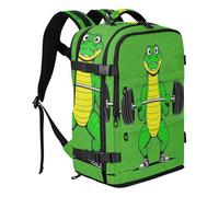 miaozhen Mochila de viaje esencial para la escuela, 20 L | Bolsa de trabajo ligera deportiva con cocodrilos verdes de 15.6 pulgadas, bolsa de trabajo para laptop, 20 L