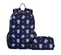 miaozhen Mochila escolar con bolsa de almuerzo de dibujos animados de panda fluorescente de 18 litros/niño con fiambrera, de 8 a 10 años, mochilas y loncheras para ni? os