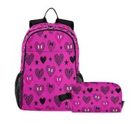 miaozhen Mochila escolar para niños, gato, graffiti, corazón rosa, estrella, leopardo, cebras, Y2K, 18L/mochila escolar para niños de 8 a 10 años, caja de almuerzo para ni? os