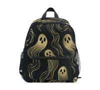 miaozhen Mochila Old Slow Style dorada y negra para niñas pequeñas con cordón y etiqueta de nombre para niñas, mochilas escolares para ni?os de 3 a?os M