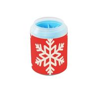 miaozhen Modern Merry Christmas White Snowflake Reutilizable Pet Paw Cleaner Cup Silicone Brush Soft Feet Cleaning Kit for Small Medium Dogs & Cat Breeds Cepillos para Perros