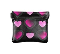 miaozhen Monedero de cuero impermeable para mujer, color negro y rosa, degradado, para guardar monedas para carro, Negro rosa degradado Valentine Love, 1 size