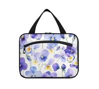 miaozhen New Brunswick - Neceser colgante para mujer con gancho, diseño de moda para hombre, bolso de viaje para mujer, talla L, Flores de belleza púrpura violeta de New Brunswick, Moderno