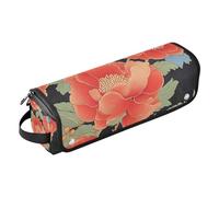 miaozhen Organizador 2 en 1 de herramientas para el cabello y tapete resistente al calor, bolsa de almacenamiento para planchas planas, alisadores, rizadores, flores de granadas rojas, bolsa de viaje