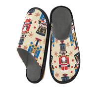 miaozhen Pantuflas para mujer, cascanueces, juguete soldado, pantuflas cálidas para mujer, pantuflas de interior para mujer, pantuflas de espuma viscoelástica, pantuflas acogedoras para mujer, Soldado