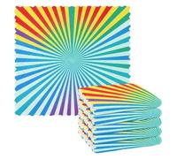 miaozhen Paquete de 6 paños de cocina y paños de cocina coloridos Rainbow Lines, toallas de cocina de algodón para decoración de cocina, 11 x 11 pulgadas