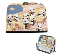 miaozhen Portalápices de gran capacidad, bolsa multiusos para adultos, escuela preparada, dibujos animados, Penda Chef, cartucheras amarillas, escolares para lapices de ninas