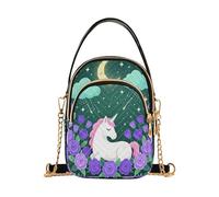 miaozhen Pretty Unicorns Florals Kid - Bolso cruzado de moda para mujer con múltiples bolsillos, bolso cruzado para el trabajo