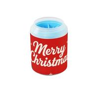 miaozhen Red Merry Christmas - Taza limpiadora de pies de perro portátil con cepillo de masaje suave, máquina de limpieza de pies para perros pequeños y medianos, accesorios para Perros