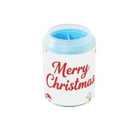 miaozhen White Merry Christmas Gold Snowflake - Limpiador portátil para patas de perro con cepillo de silicona suave para perros pequeños y medianos, regalo para perros pequeños y medianos