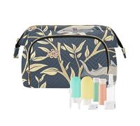 miaozhen William Morris - Bolsa de cosméticos con cremallera para mujer, diseño de peces, diseño floral, monedero para brochas de maquillaje, monedero chico para monedas, William Morris Fish Sea