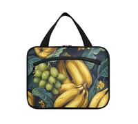 miaozhen Yummy Bananas Pattern Yellow Autumn Hanging Travel Cosmetic Bag with Hook Necessities for Travel Women Estuche de maquillaje para mujer L, Yummy Bananas Pattern Yellow Autumn, Moderno