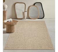 Mia's Alfombras Kinsley - Alfombra Resistente al Agua para Interior y Exterior, con Aspecto de Yute Natural, Ideal para Patio y jardín