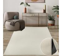 Mia's Carpets Cleo - Alfombra de salón de Lujo y Suave, fácil de cuidar, con Base Antideslizante, Color Crema, 160 x 220 cm