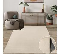 Mia's Carpets Cleo - Alfombra de salón Suave y Lujosa, fácil de cuidar, Antideslizante, Color Beige, 160 x 220 cm
