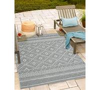 Mia's Teppiche Adora - Alfombra Moderna, de Estilo Boho, Apta para Interiores y Exteriores, Especialmente Plana, Ideal para la Cocina y el Comedor, Gris, 080x150cm