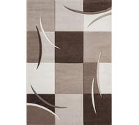 Mia's Teppiche Alfombra de diseño con Corte de Contorno, diseño a Cuadros, marrón y Beige, tamaño 160 x 230 cm