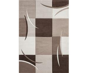 Mia's Teppiche Alfombra de diseño con Corte de Contorno, diseño a Cuadros, marrón y Beige, tamaño 160 x 230 cm