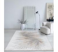 Mia's Teppiche Cielo - Alfombra Moderna y densa, de Pelo Corto, salón, Dormitorio, Elegante Brillo, Fibra Brillante, Efecto de Pluma, Color Gris, 80 x 150 cm