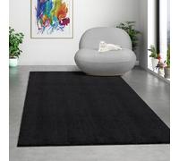 Mia's Teppiche Comfort, Alfombra Moderna de Pelo Corto y Suave, Antideslizante, Lavable hasta 30 Grados, súper Suave, Aspecto de Piel, Negro, 160 x 220 cm