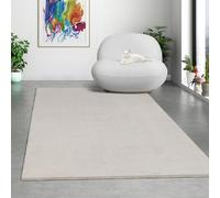 Mia's Teppiche Comfort, Alfombra Moderna de Pelo Corto y Suave, Antideslizante, Lavable hasta 30 Grados, súper Suave, Aspecto de Piel, Beige, 120 x 160 cm
