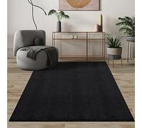 Mia's Teppiche Comfort, Alfombra Moderna de Pelo Corto y Suave, Antideslizante, Lavable hasta 30 Grados, súper Suave, Aspecto de Piel, Negro, 80 x 300 cm