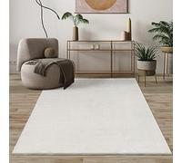 Mia's Teppiche Comfort, Alfombra Moderna de Pelo Corto y Suave, Antideslizante, Lavable hasta 30 Grados, súper Suave, Aspecto de Piel, Crema, 80 x 150 cm
