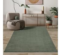 Mia's Teppiche Comfort, Alfombra Moderna de Pelo Corto y Suave, Antideslizante, Lavable hasta 30 Grados, súper Suave, Aspecto de Piel, Verde Oscuro, 120 cm Redondo