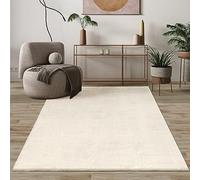 Mia's Teppiche Comfort, Alfombra Moderna de Pelo Corto y Suave, Antideslizante, Lavable hasta 30 Grados, súper Suave, Aspecto de Piel, Beige, 160 cm Redondo