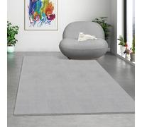 Mia's Teppiche Comfort, Alfombra Moderna de Pelo Corto y Suave, Antideslizante, Lavable hasta 30 Grados, súper Suave, Aspecto de Piel, Gris, 120 x 160 cm