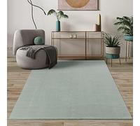 Mia's Teppiche Comfort, Alfombra Moderna de Pelo Corto y Suave, Antideslizante, Lavable hasta 30 Grados, súper Suave, Aspecto de Piel, Verde, 240 x 340 cm