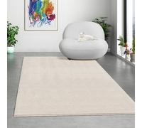 Mia's Teppiche Comfort, Alfombra Moderna de Pelo Corto y Suave, Antideslizante, Lavable hasta 30 Grados, súper Suave, Aspecto de Piel, Crema, 160 x 220 cm
