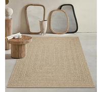 Mias Teppiche Kinsley - Alfombra de Yute Natural para Interior y Exterior, Resistente a la Intemperie, Ideal para Patio y jardín