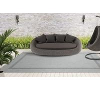 Mia's Teppiche Lara - Alfombra Robusta para Exteriores, Resistente a la Intemperie y a los Rayos UV, para Balcones, terrazas e invernaderos, Tejido Plano, Gris D2, 80 x 200 cm