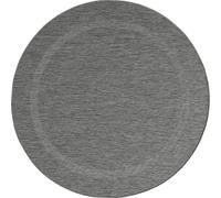 Mia's Teppiche Lara - Alfombra Robusta para Exteriores, Resistente a la Intemperie y a los Rayos UV, para Balcones, terrazas e invernaderos, Tejido Plano, Antracita D2, 120 cm