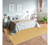 Mia's Teppiche Olivia - Alfombra para salón, Color Dorado, 200 x 290 cm, Moderna, Suave, de Pelo Corto (19 mm), Antideslizante, 100% poliéster