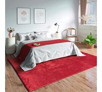 Mia's Teppiche Olivia - Alfombra para salón, Color Rojo, 240 x 340 cm, Moderna, Suave, Monocolor, mullida, Pelo Corto (19 mm), Antideslizante, Lavable hasta 30 Grados, 100% poliéster