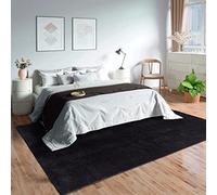 Mia's Teppiche Olivia - Alfombra para salón o Dormitorio, Lavable, 60 x 110 cm, Color Negro