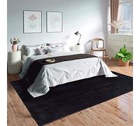 Mia's Teppiche Olivia - Alfombra para salón o Dormitorio, Lavable, 80 x 150 cm, Color Negro