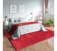 Mia's Teppiche Olivia Alfombra de salón de Pelo Corto Suave (19 mm), Antideslizante, Poliéster, Rojo, 120x160 cm