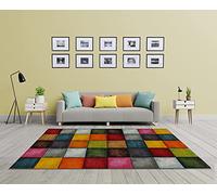 Mia's Teppiche "Smaragd - Alfombra de diseño Moderno - Cuadros de Colores, Multicolor, 160x230 cm
