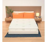 MiaSuite Baldo Colchón Cuadrado y Medio 120X190, Alto 17 cm Funda Ortopédica Extraíble con Dispositivo Médico, Espuma Viscoelástica da 2 cm, con 9 Zonas y Plato de Espuma de 13 cm, Blanco