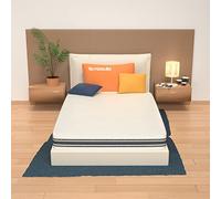 miasuite i sogni italiani Supremo Colchón Francés 140x200, Alto 22 cm Ortopédico con Dispositivo Médico, Memoria Espuma da 2 cm, a 9 Zona e Losa en Aguaespuma 18 cm, Blanco