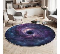 MIATCENRT Alfombra Lavable Redonda de 80cm, Vórtices Agujeros Negros Universo Ciencia Ficción, Antideslizante, Alfombras de Pelo Bajo, Tapetes de Suelo para Interiores Comedor Sala de Estar