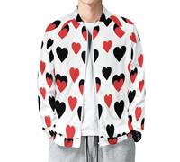 MIATCENRT Chaqueta Bomber Otoñal para Hombre, Diseño Corazón De Amor Clásico Corazón De Amor, Chaqueta Acolchada, Ajustada y con un Ajuste óptimo, Chaquetas Casual Negro, Tallas S - 5XL