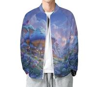 MIATCENRT Chaqueta de Béisbol Hombre Casual Jacket con Bolsillos, Chaquetas Cazadora Ligera Hongo De Cuento De Hadas Mundo De Fantasía, Abrigo Chaqueta Cortavientos Punk para la Primavera Otoño