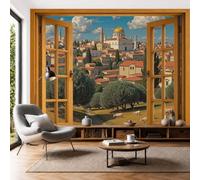 MIATCENRT Fotomural Decorativo Ventanas 3D Arquitectura Del Paisaje
