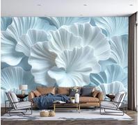 MIATCENRT Fotomurales de Pared Decorativo Relieve Tridimensional 250Anx175Al cm - Diseño Capas De Hojas De Ginkgo Papel Pintado Tela de Seda para Pared Destacada de Dormitorio, Salón y Fondo de TV